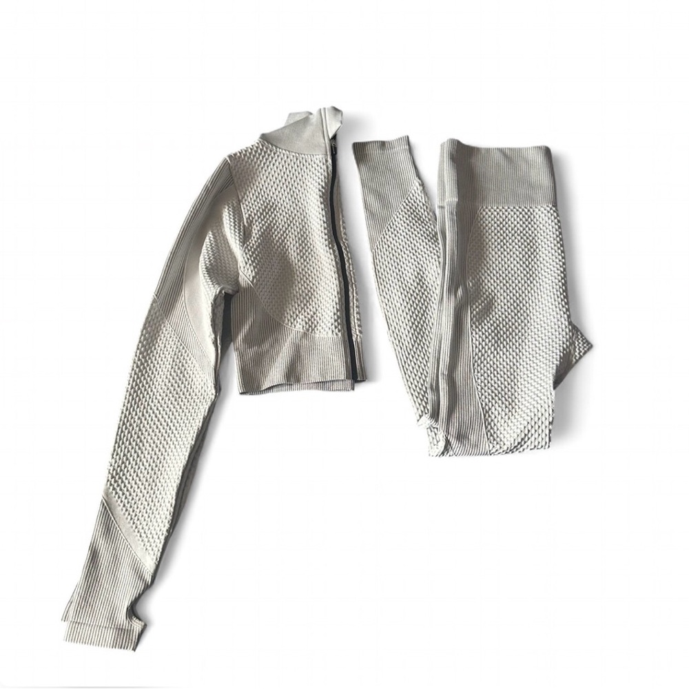 Gray Textured Two-Piece Set